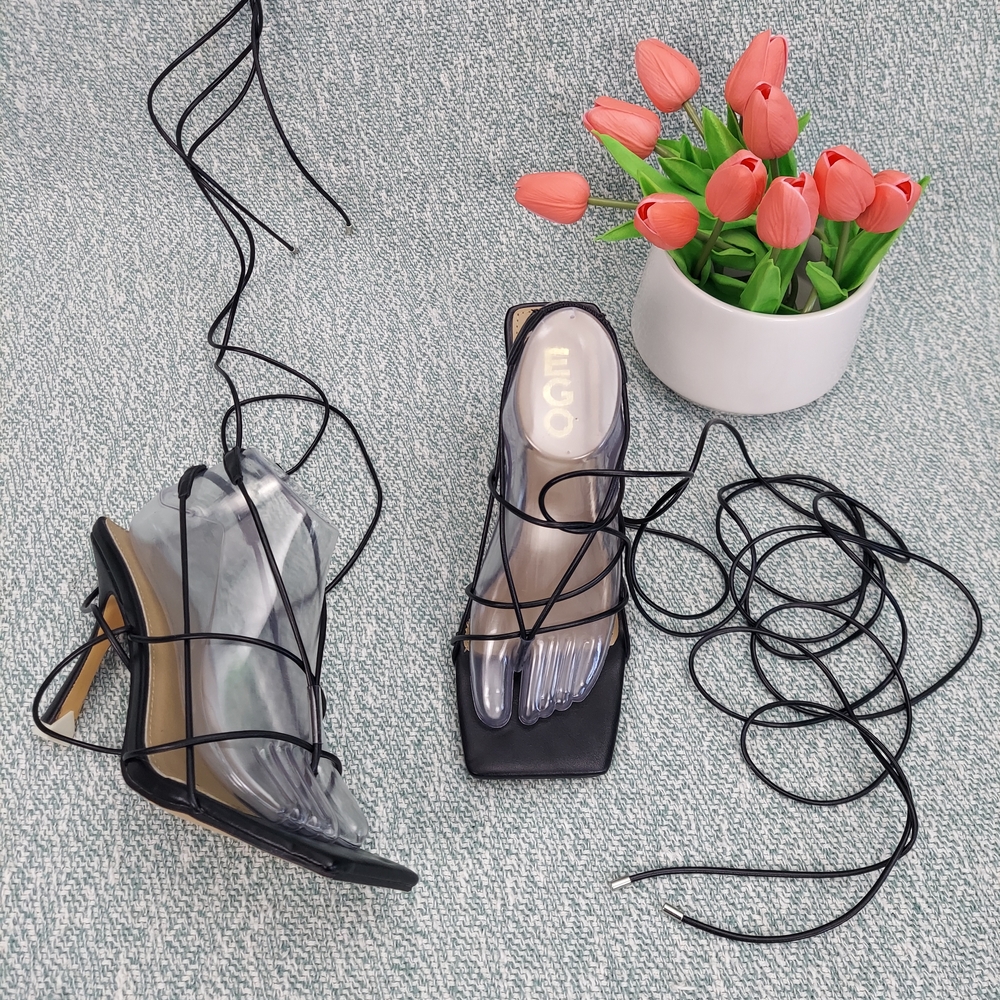 EGO "Lipa" Heeled Sandals With Laces.